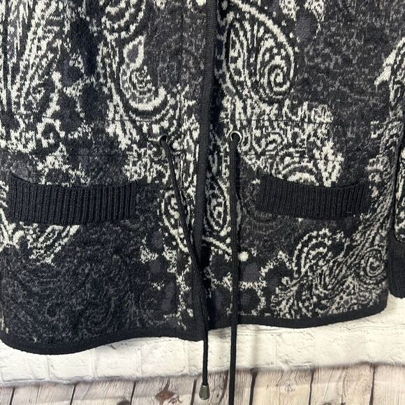Pendleton Women’s Full Zip Jacket Sweater 100% Merino Wool Paisley Gray size S - Picture 2 of 9